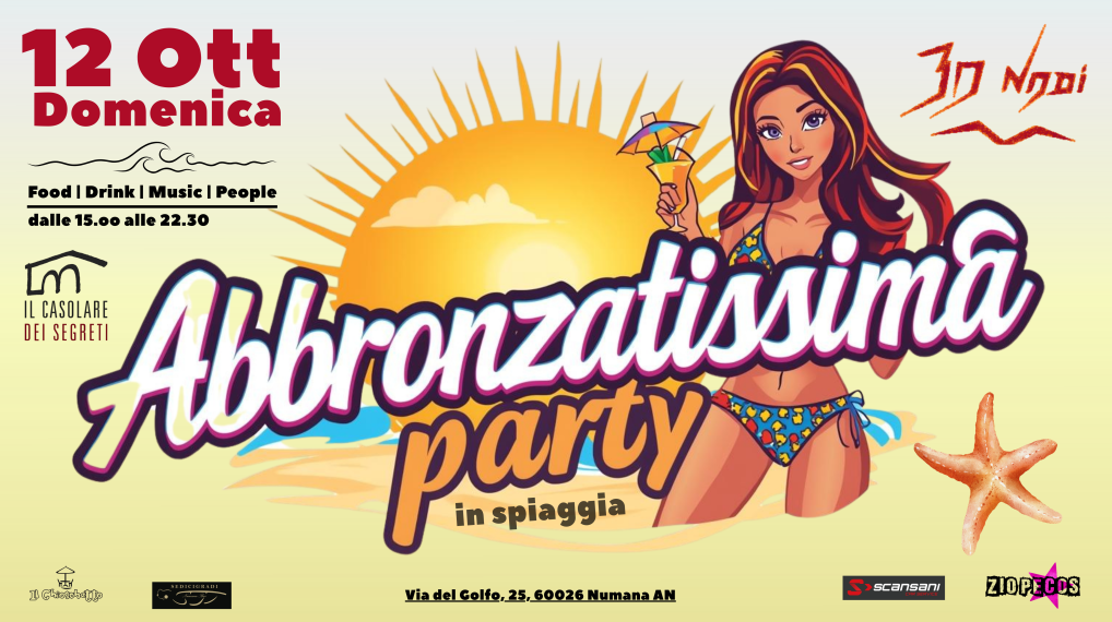 abbronzatissima party evento ottobre zio pecos numana musica festival festa marche concerti